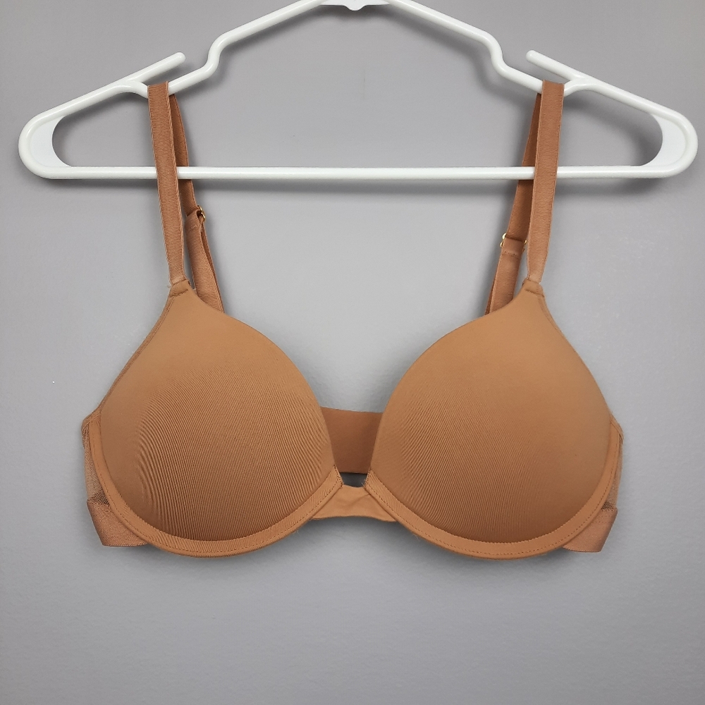Pepper Lift Up Bra Solid Tan Mesh Back Push Up Bra size 36A